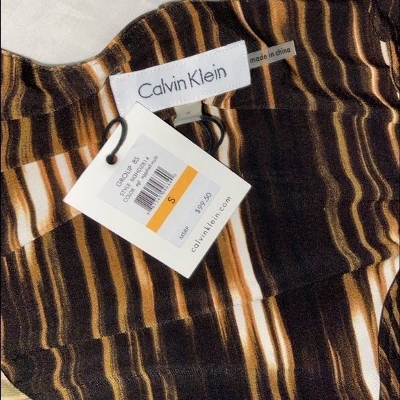 Calvin Klein ombré gold to pink, mid sleeves dress size Small NWT - Picture 3 of 4